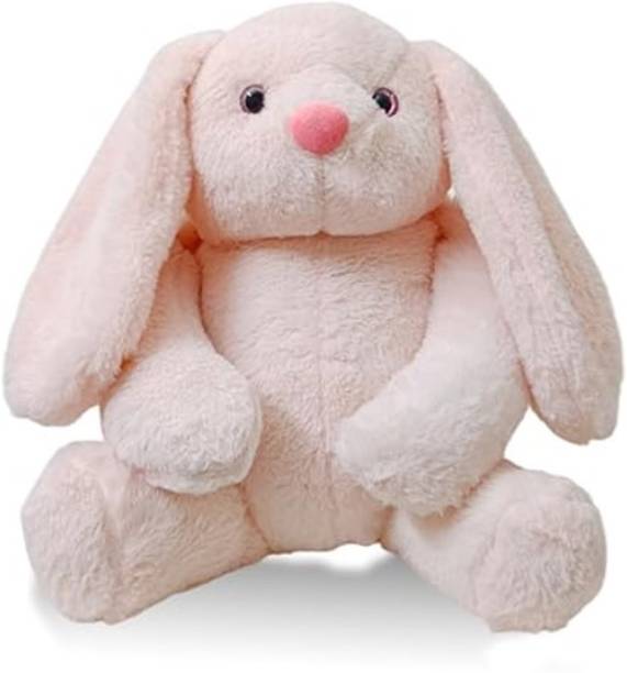 cuddlenest Peach Bunny Soft Toy, Plush Stuffed Animal, Fluffy Huggable Toy for Kids  - 30 cm