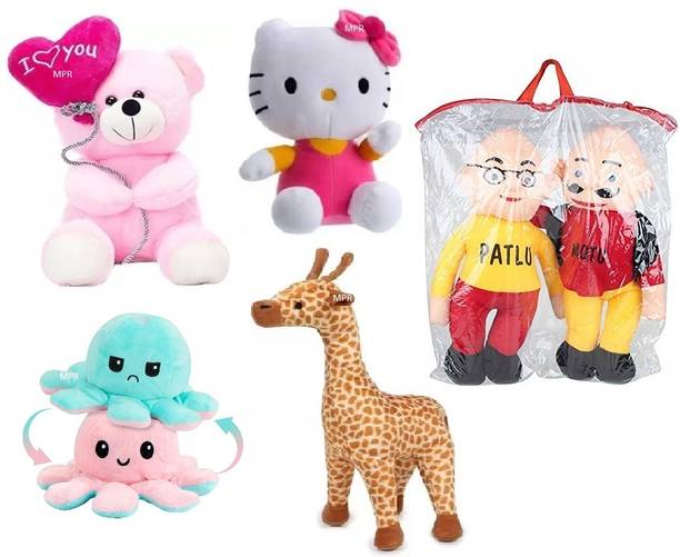 Nuiso Playing Octopus,Ballon,Giraffe,Motu Patlu & kitty Kids boys, girls teddy bear  - 30 cm