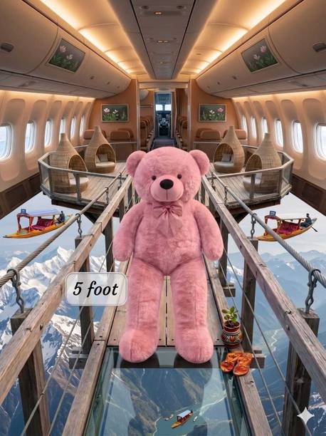 JINGA BELA LOVE Pink Teddy Heart 5 FOOT  - 60 inch