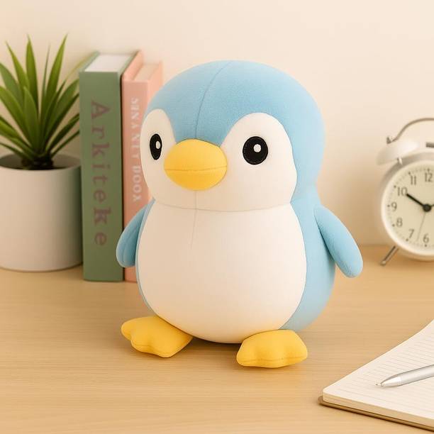 Polyhug Penguin Soft Toy | Premium Pastel Blue Stuffed Animal Cushion for Kids & Babies  - 25 cm