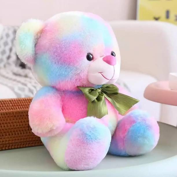 Osjs Rainbow Huggable Teddy Bear Plushie Soft Toys for Kids girls Gift - 30 cm  - 30 cm