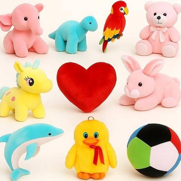 Macros Super Soft 10 Complete Pack Stuffed/soft toy Combo of Teddy Bear for kids / Gift  - 25 cm