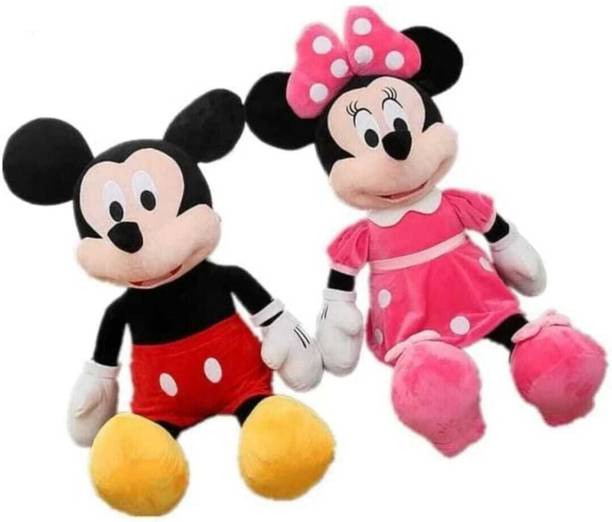 Firstchoice Mickey Mouse and Minnie Mouse Soft Toy | Mini Stuffed Toy | Cartoon Character  - 35 cm