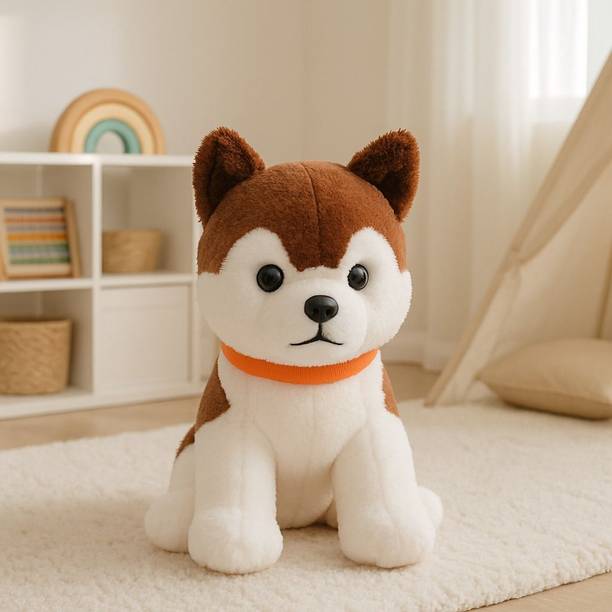 Bandhobi Premium Husky Stuffed Toy  - 21 cm