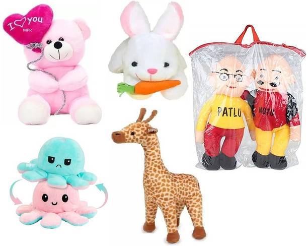 Nuiso Playing Octopus,Ballon,Giraffe,Motu Patlu & Rabbit Kids boys, girls teddy bear  - 30 cm