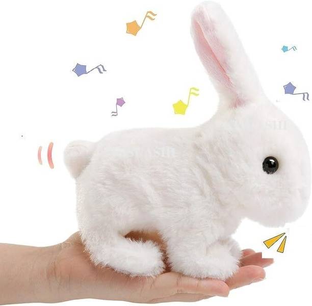 Bitline Hopping Rabbit Bunny Toy with Sounds Jumping Rabbit Wiggling Ears Mouth Nose - 7 cm