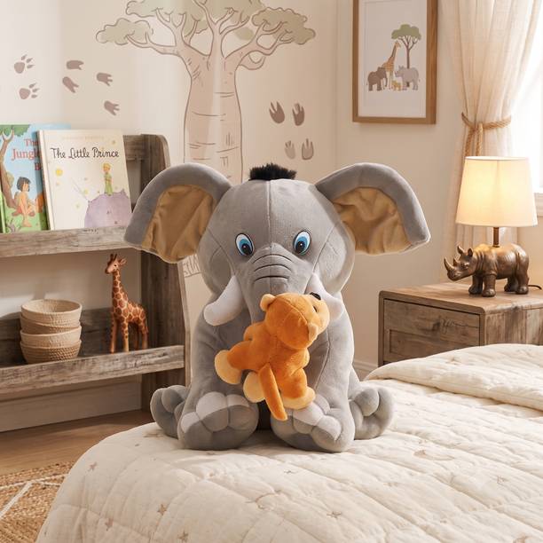 TeddyWallah Monkey Elephant Plush Toy | 35 cm Soft Teddy for Boys & Girls  - 35 cm