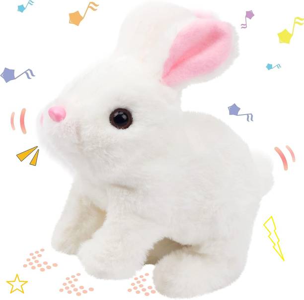 Bitline Walking Bunny Toy with Sounds Jumping Rabbit Wiggling Ears Twitching Mouth Nose  - 7 cm
