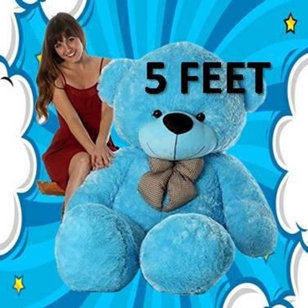 JINGA BELA 5 Ft BLUE Very Cute Long Soft Huggable American Style Teddy Bear Best For Gift  - 60 inch