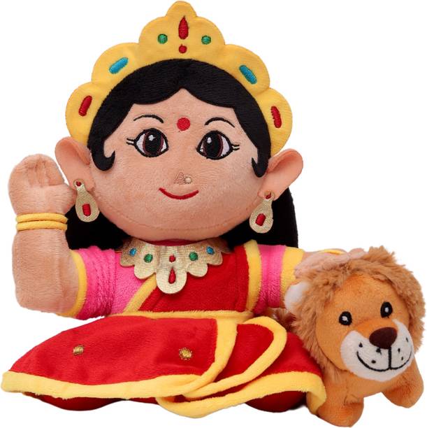 Panda's Box Mantra Chanting Devi Durga Musical Plush Soft Toy ( Small - 22 cm)  - 22 cm