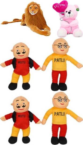 ATHRAVTOYS Premium Quality Babbar Sher Teddy Motu Patlu Combo  - 32 cm