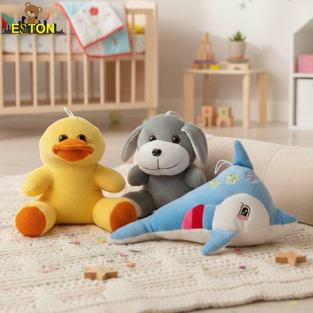 eston Combo of Duck, Dog and Dolphin Soft Toys for Birthday Gift for Girls/Kids/Wife/  - 30 cm