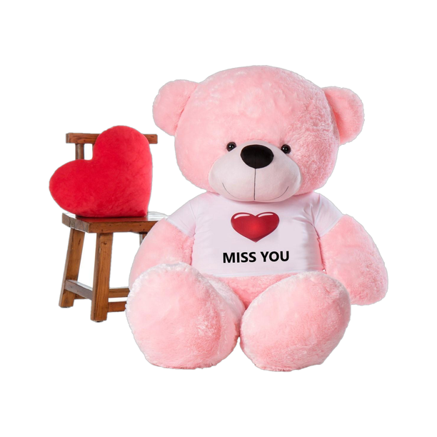 OZEE 3 FEET Valentine's Special Giant Teddy Bear with MISS YOU Heart T-Shirt  - 88.02 cm