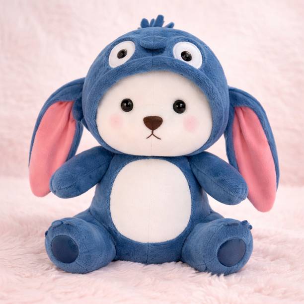 ValoraStore Bunny Ear Teddy Bear Soft Toy | Cute Gifting & Bedroom Decoration - 28 cm