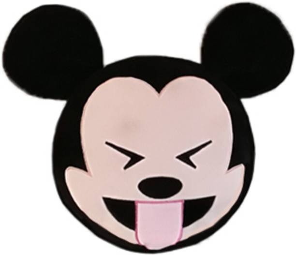 DISNEY Tongue Out Mickey with Tightly Closed Eyes Emoji Face Plush  - 35 cm