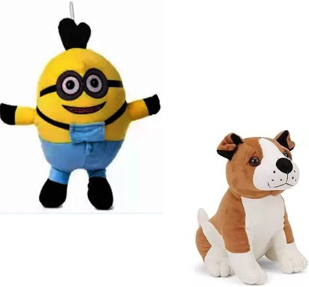 abhishek trading company Combo pack of Minion and Bull dog  - 30 cm