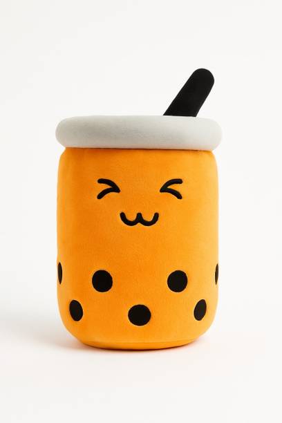 ShriToys Adorable Bubble Tea Plush Soft Toy – Milk Tea Cup with Straw & Cute Face  - 10 cm