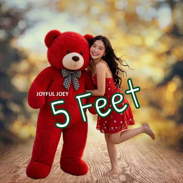 JOYFUL JOEY 5 Feet Red Teddy Bear Premium Gift Plush Toy for Home Decor and Love  - 60 inch