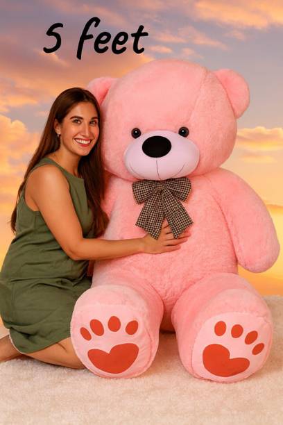 Krishna Creation New Large 5 Feet Pink Teddy Bear for Girls Bedroom Decoration Gift  - 60 inch