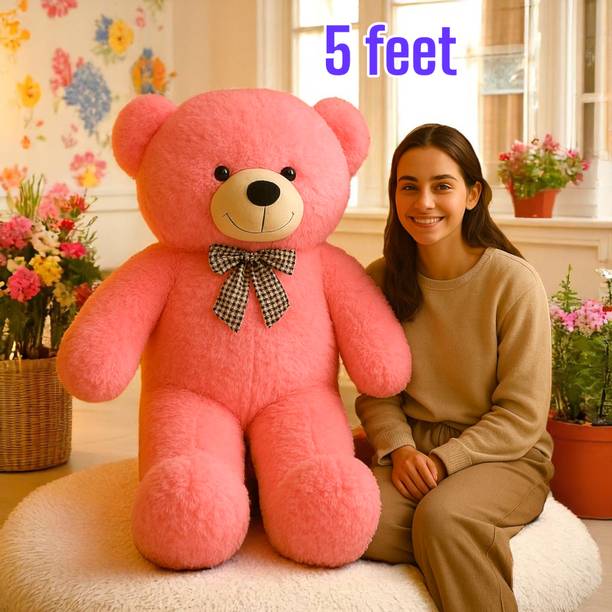Krishna Creation Giant Soft 5 Feet Pink Teddy Bear for Kids Toys and Decoration  - 60 inch