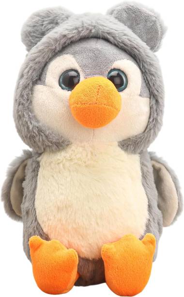 adofi Hoodie Penguin 2-in-1 Soft Toy Transformable & Adorable Gift for Kids and Adults  - 25 cm