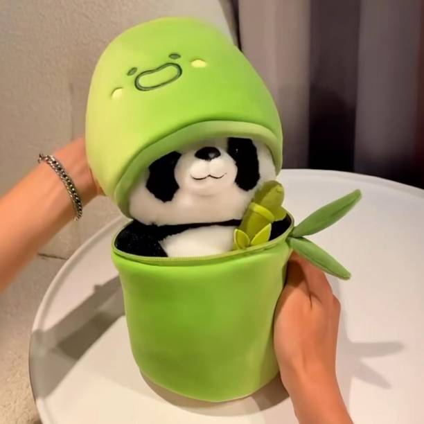 R C TRADERS Soft Stuffed Bamboo Panda Toy, Reversible Panda Toy  - 28 cm