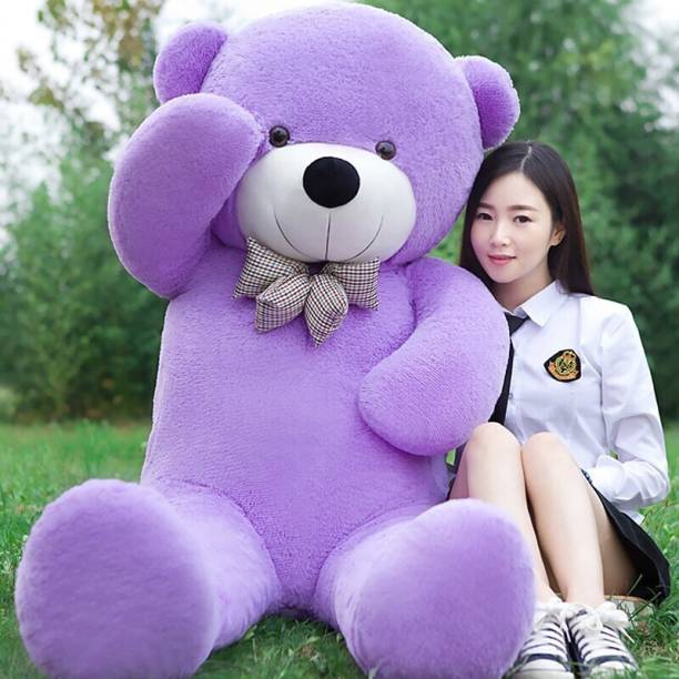 RSS SOFT TOYS Adorable Teddy Bear Purple Color Medium Size 3 Feet For Your Loved One  - 89 cm