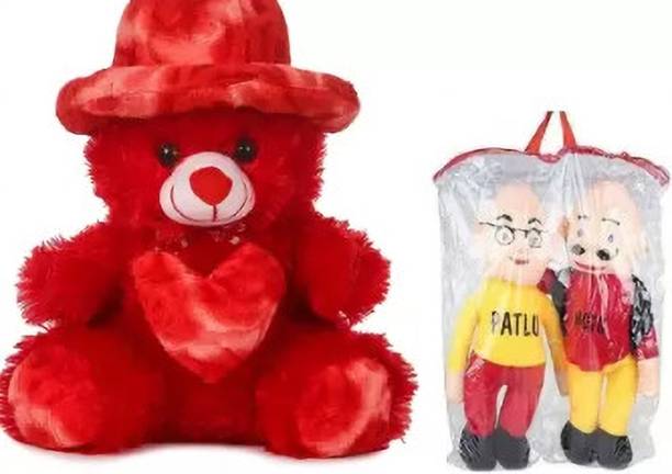 ADORE KART TOYS Sitting Cap Teddy Bear With Cute Motu Patlu Soft Toy for kids girls  - 22 cm
