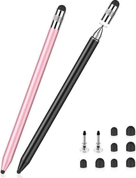 Zorbes Stylus Pen for iOS Android Phones and Tablets 3 in 1 Dual Head with 10 Tips Stylus