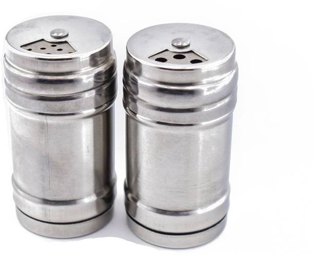 BSD Stainless Steel Salt and Pepper Sprinkler With 4 Different Modes c19 (Set of 2) Sugar Sprinkler Shaker 100 gm