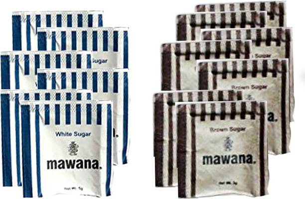 Mawana white and brown sugar-6kg(600 Each sachets) Sugar