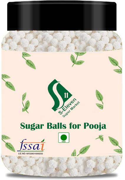 S Eleven Super Market Prasad Dana/Sugar Balls for Pooja/Sweet Makhana/Sakariya/Nakul Dana Sugar
