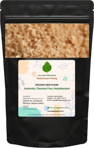 Village Organica Desi Khand | Organic & Natural | Pure & Unrefined | Raw Sugar | Handmade | No Chemicals |Storehouse of Nutrients | Immense Health Benefits | Sugar