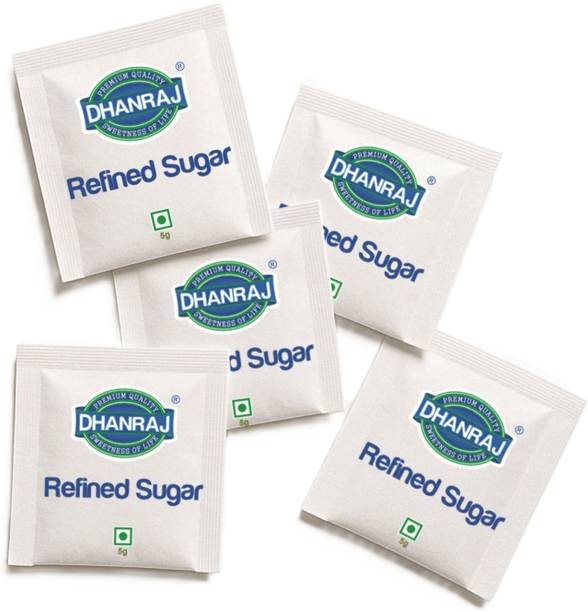 DHANRAJ White Sugar Sachet (5G x 200) Pack of 2 Sugar