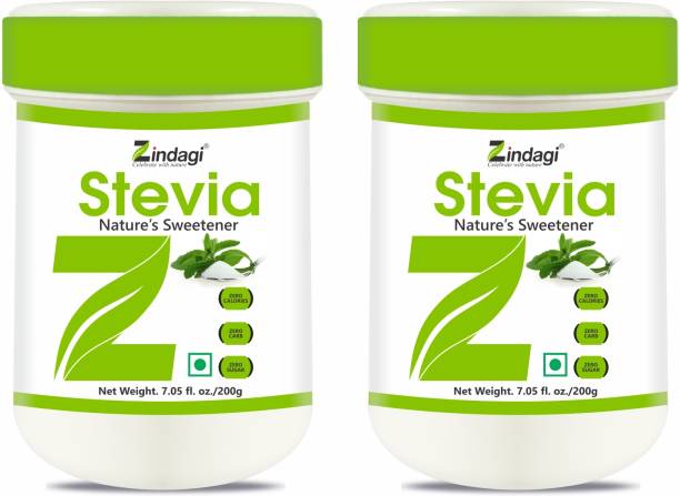 Zindagi Stevia Extract White Powder - Natural Stevia Leaves Powder - 200gm Sweetener