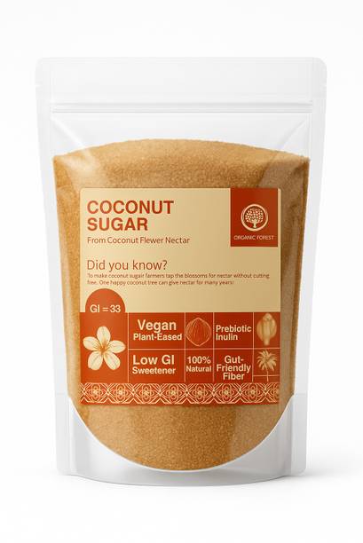 organic forest Premium Coconut Sugar – Organic Unrefined Low GI Sweetener Coconut Sugar