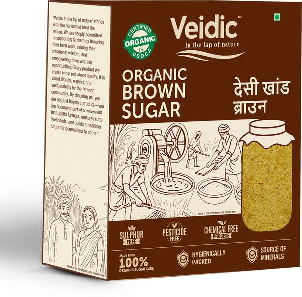 Veidic in the lap of Nature VEIDIC ORGANIC BROWN SUGAR | GLUTEN FREE, NO ADDITIVES ,UNREFINED, UNPROCESSED Sugar