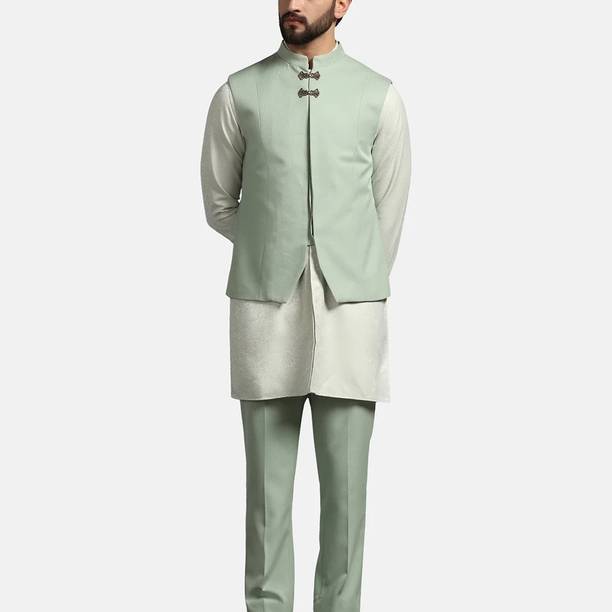 Men Casual Wear Self Design Suit