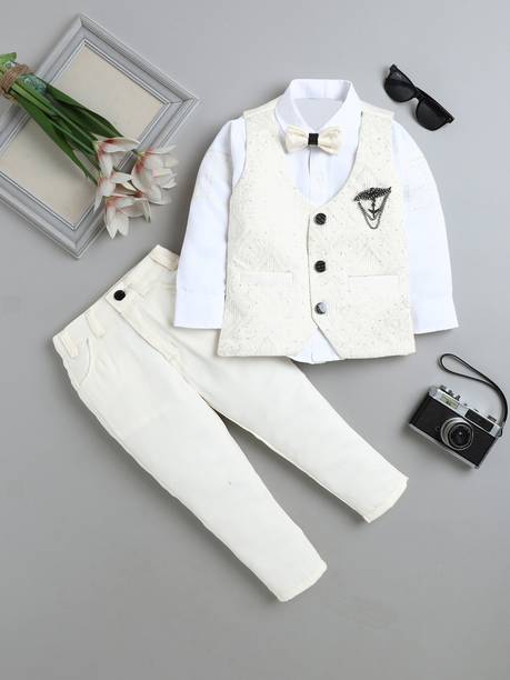PROVOGUE 3 Piece Embroidered Boys Suit