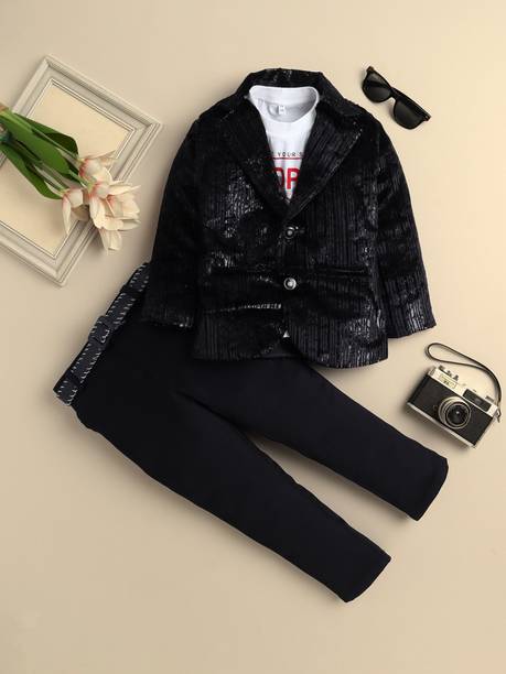 PROVOGUE 3 Piece Striped Boys Suit