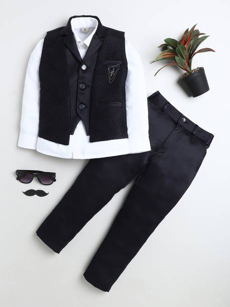 BT DEZINES 3-Piece Sunburst Jacquard Woven Boys Suit