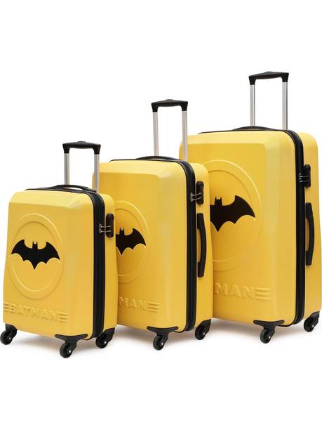 YAYAVAR BATMAN OFFICIAL MERCHANDISE TROLLEY WITH PREMIUM MOULDED BAT LOGO Cabin & Check-in Set 4 Wheels - 30 inch
