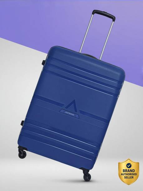 Medium Check-in Suitcase (65 cm) 4 Wheels - Airstop 63 - Hardbody Trolley Bag - Blue, Silver
