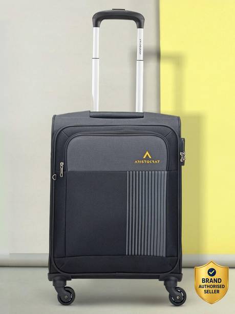 Small Cabin Suitcase (55 cm) 4 Wheels - 55 - Softbody Trolley Bag - Black