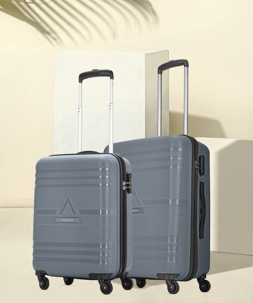 ARISTOCRAT Airstop 2P Set (Cabin+Medium) - Trolley Bag Cabin & Check-in Set 4 Wheels - 25 Inch
