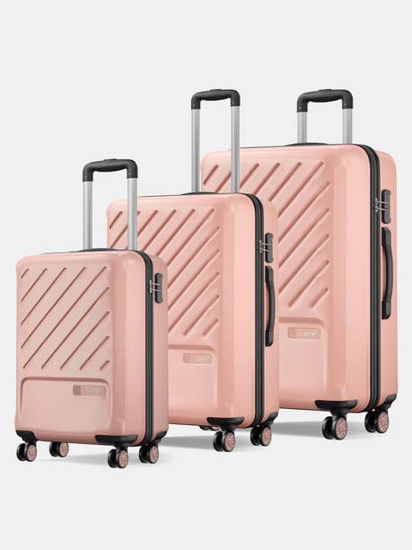 Hard Body Set of 3 Luggage 8 Wheels - Symphony - Pink