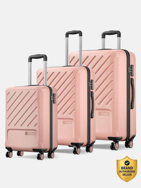 Hard Body Set of 3 Luggage 8 Wheels - Symphony - Pink