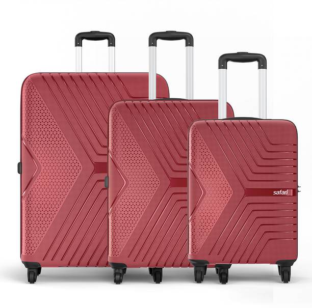 Hard Body Set of 3 Luggage - ZENO 3 PC SET - Maroon