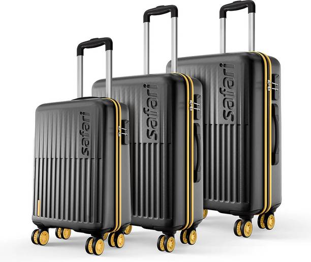 SAFARI Hard Body Set of 3 Luggage 8 Wheels - ASTRA NEO - Black