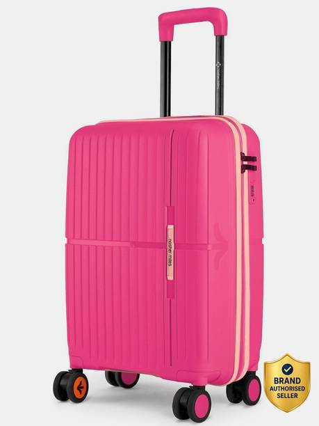 Small Cabin Suitcase (55 cm) 8 Wheels - Springfield Hard-Sided Polypropylene Luggage Pink 55cm Trolley Bag - Pink
